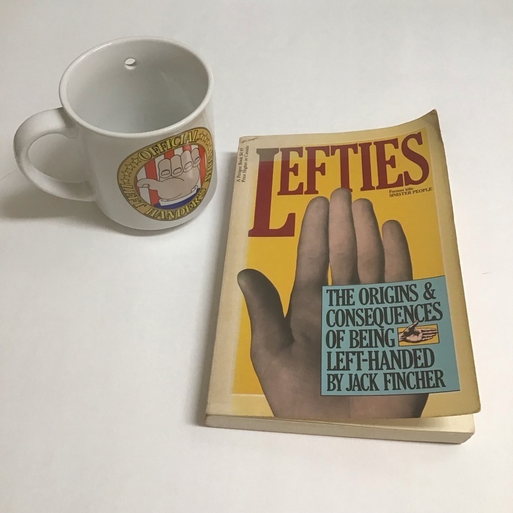Left Handers Coffee Mug Cup Lefties Book LOT 1980’s Gift Kitchen Vintage Korea - Picture 9 of 16
